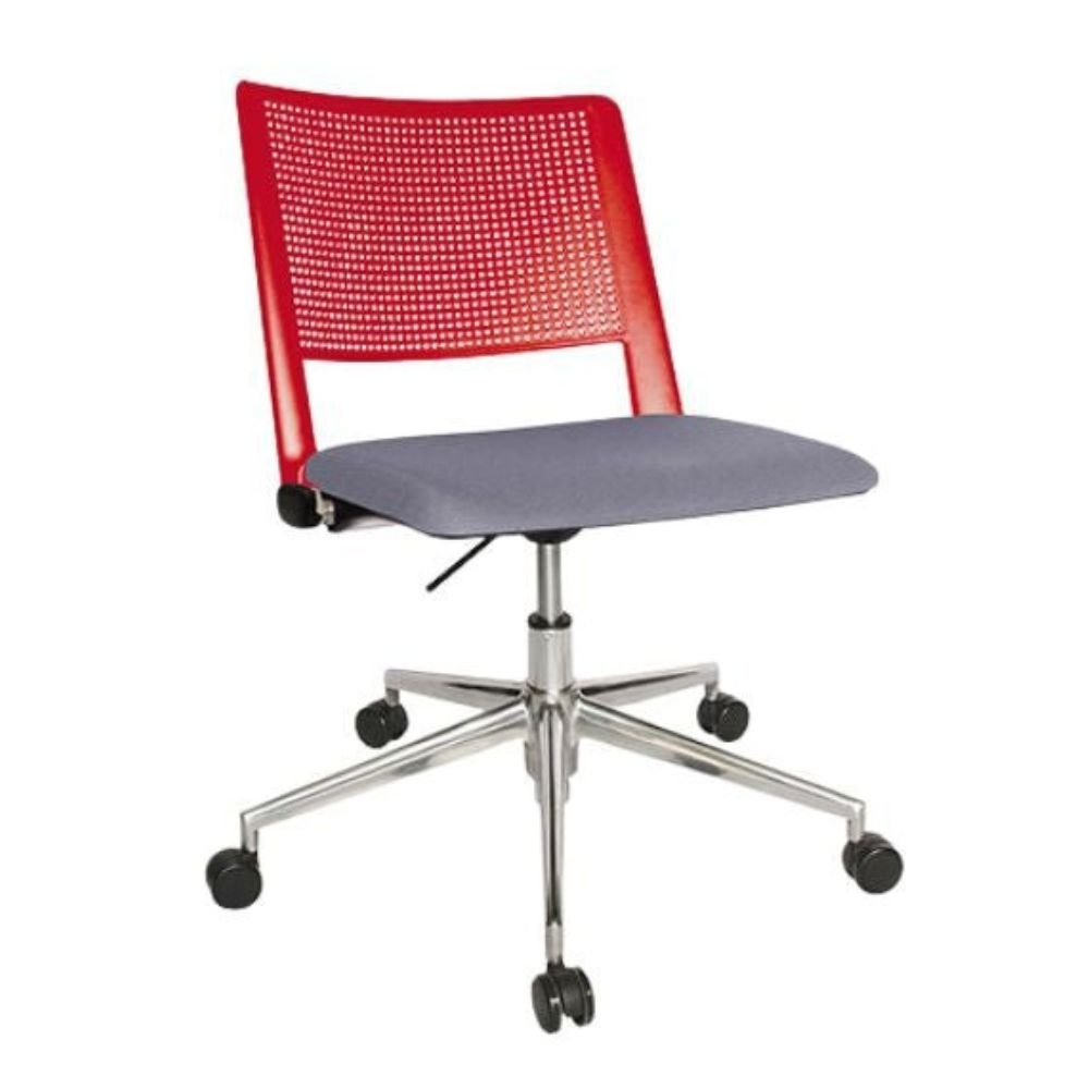 Silla secretarial OFFIHO Revolution OHS-87AL con kit cromado, base estrella de aluminio y asiento tapizado