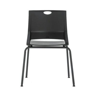Silla de visita Ofik 1024 Lite de plástico apilable con base de cuatro patas de acero negro