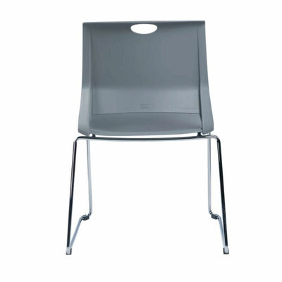 Silla de visita Ofik 1058 Volt de plástico apilable con base de patas en acero cromado