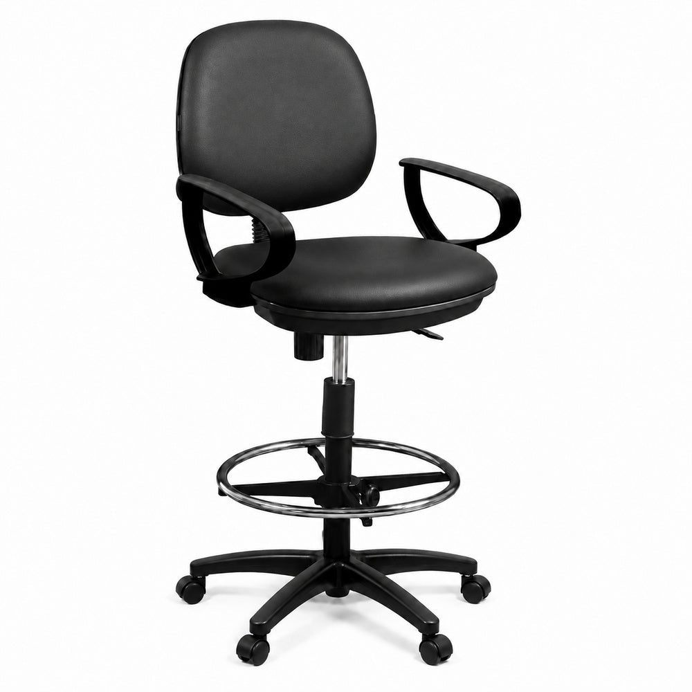 Silla Operativa de Cajero para Punto de Venta - GEBESA COMFORT - Varios Acabados - Brazos de Polipropileno - Con Ruedas - GDC304PPBRTP - GEBESA - NOGAL BEAT - Silla Operativa