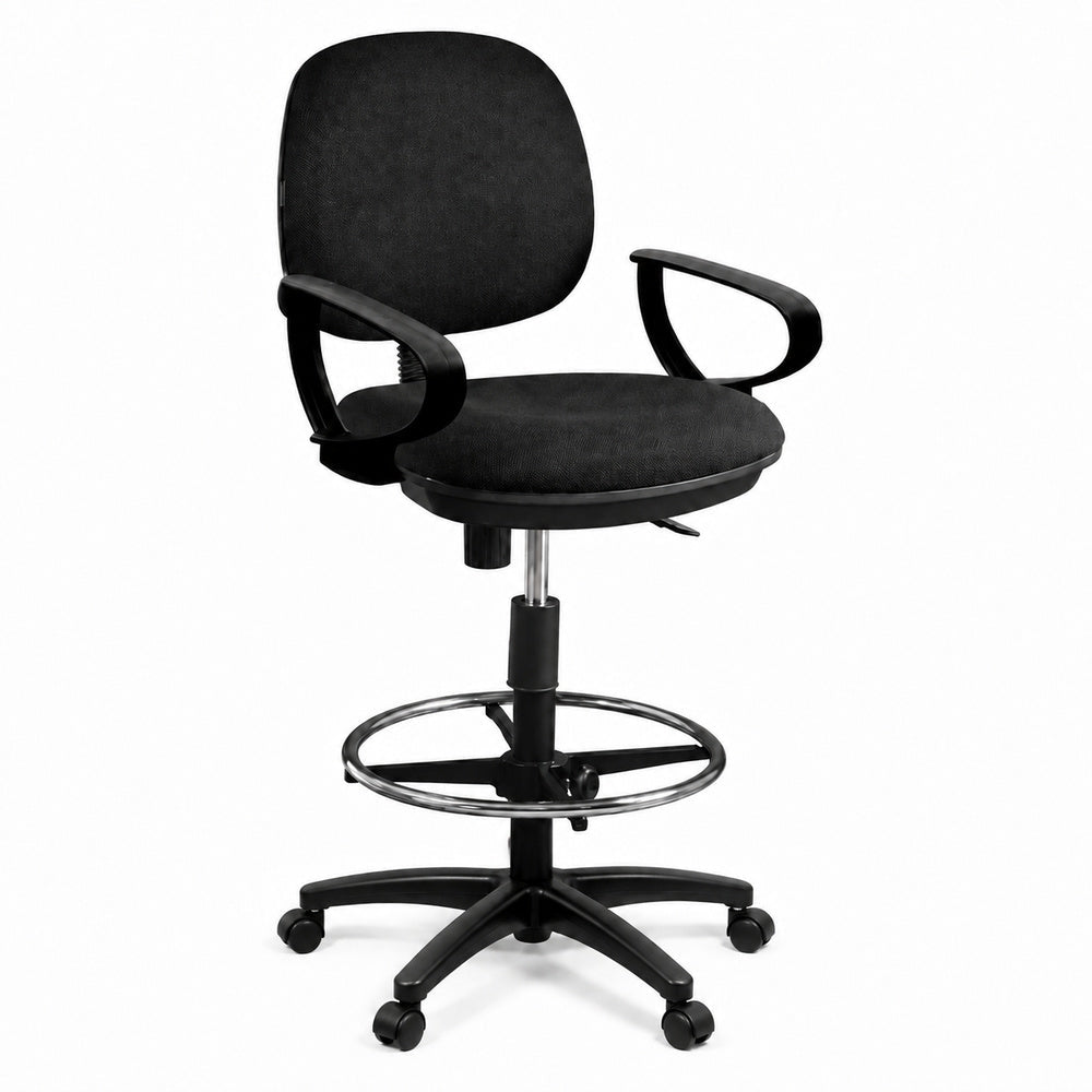 Silla Operativa de Cajero para Punto de Venta - GEBESA COMFORT - Varios Acabados - Brazos de Polipropileno - Con Ruedas - GDC304PPBR - GEBESA - NOGAL BEAT - Silla Operativa