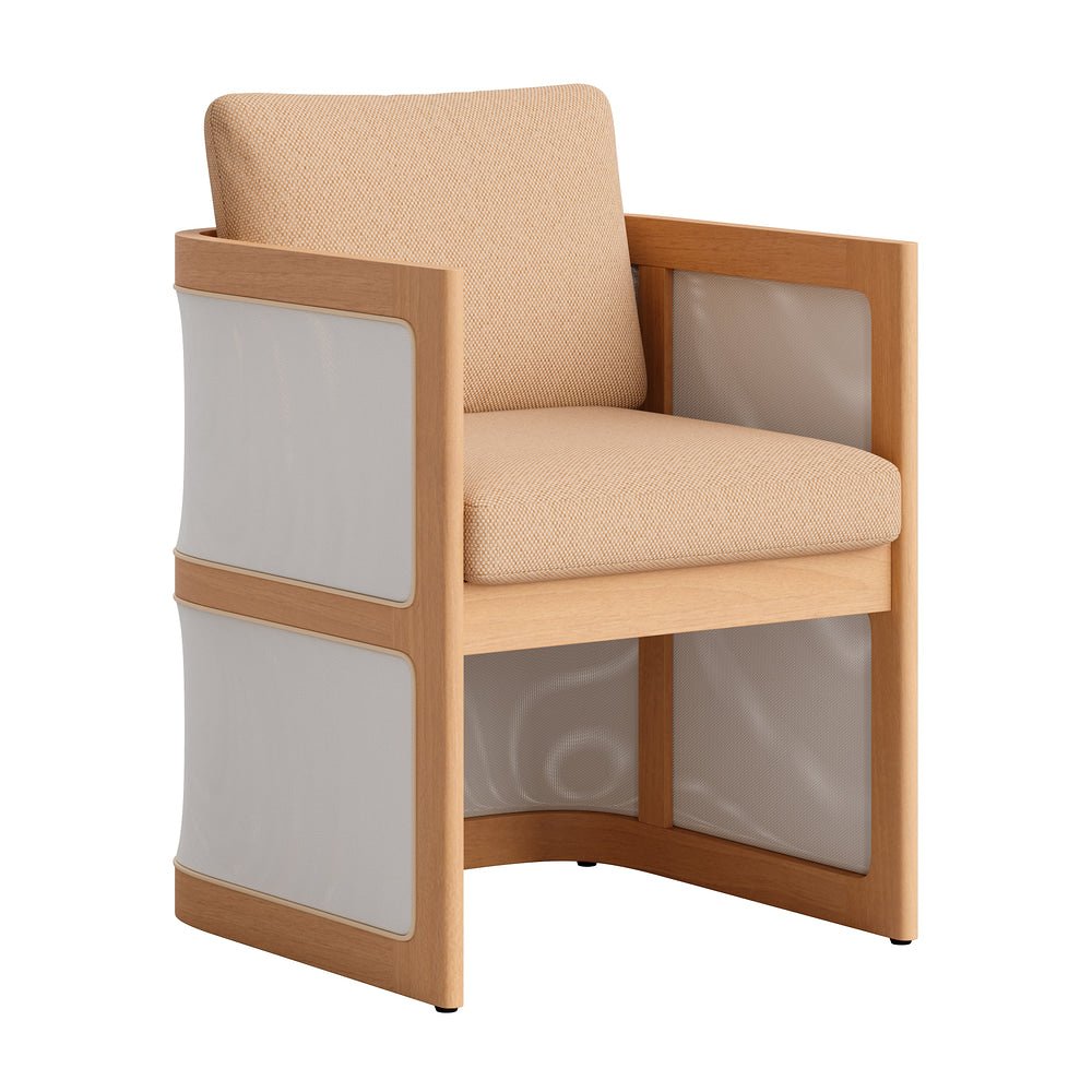 Silla para Cafetería y Terraza - ZUO NUE - Café - Asiento y Respaldo Tapizados con Tela para Exterior - 704245 - Zuo - NOGAL BEAT - Silla de Terraza