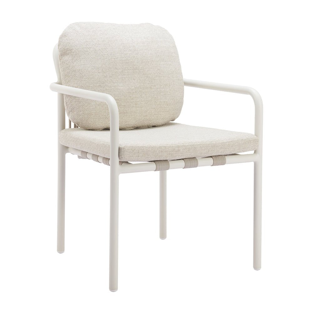 Silla para Hotel y Bistró - ZUO AITE - Beige - Asiento y Respaldo Tapizados con Tela para Exterior - 704121 - Zuo - NOGAL BEAT - Silla de Terraza