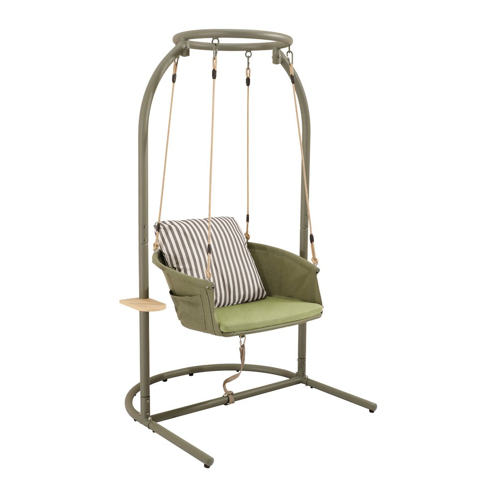 Silla para Hotel y Bistró - ZUO BOISE HANGING - Verde - Asiento y Respaldo Tapizados con Tela para Exterior - 704313 - Zuo - NOGAL BEAT - Silla de Terraza