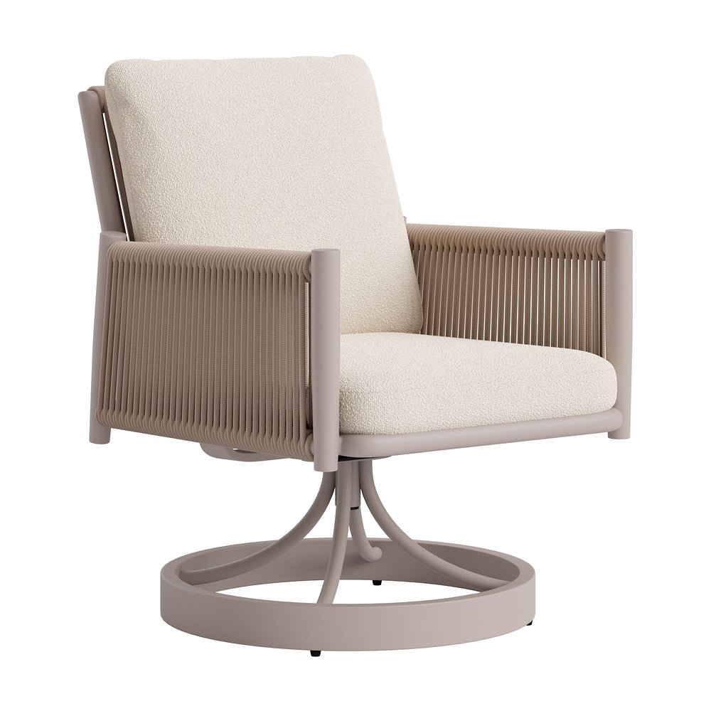 Silla para Hotel y Terraza - ZUO RIVAN - Beige - Asiento y Respaldo Tapizados con Tela para Exterior - 704224 - Zuo - NOGAL BEAT - Silla de Terraza
