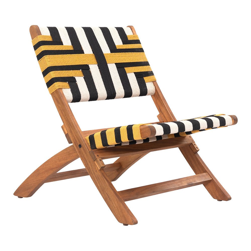 Silla para Hotel y Terraza - ZUO SUNBEAM LOUNGE - Multicolor - Asiento y Respaldo en Ratán Sintético Tejido - 704030 - Zuo - NOGAL BEAT - Silla de Terraza