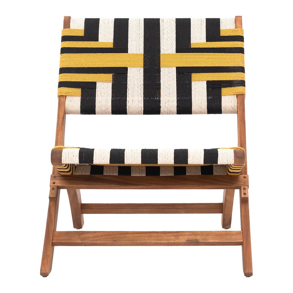 Silla para Hotel y Terraza - ZUO SUNBEAM LOUNGE - Multicolor - Asiento y Respaldo en Ratán Sintético Tejido - 704030 - Zuo - NOGAL BEAT - Silla de Terraza