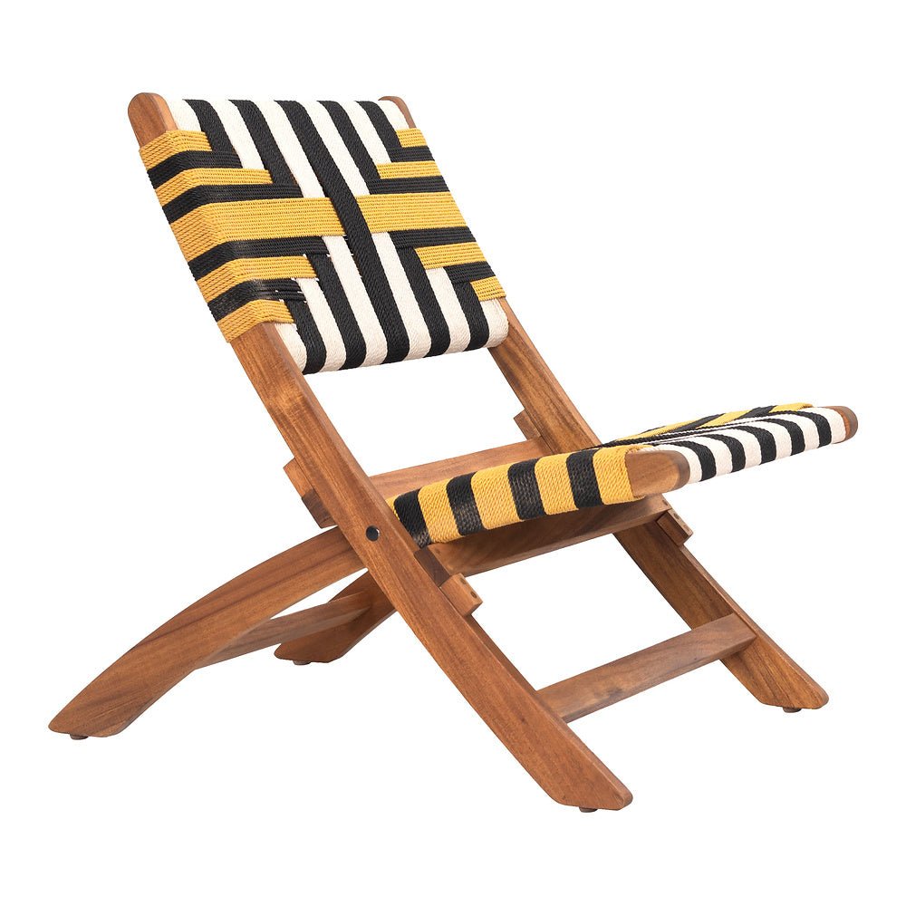 Silla para Hotel y Terraza - ZUO SUNBEAM LOUNGE - Multicolor - Asiento y Respaldo en Ratán Sintético Tejido - 704030 - Zuo - NOGAL BEAT - Silla de Terraza