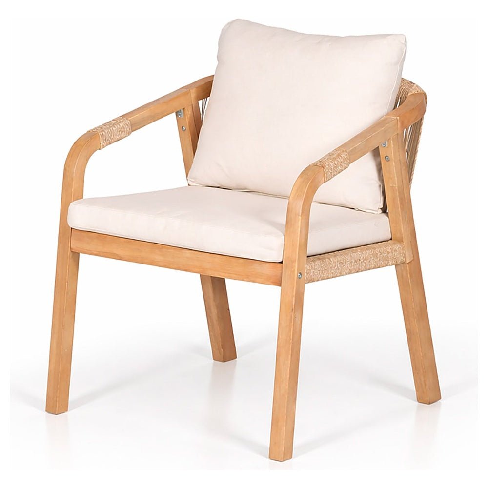 Silla para Jardín y Terraza - NOGAL BEAT SAONA SILL0904864 - Natural - Asiento y Respaldo Tapizados - SILL0904864 - Mundo In - NOGAL BEAT - Silla de Terraza