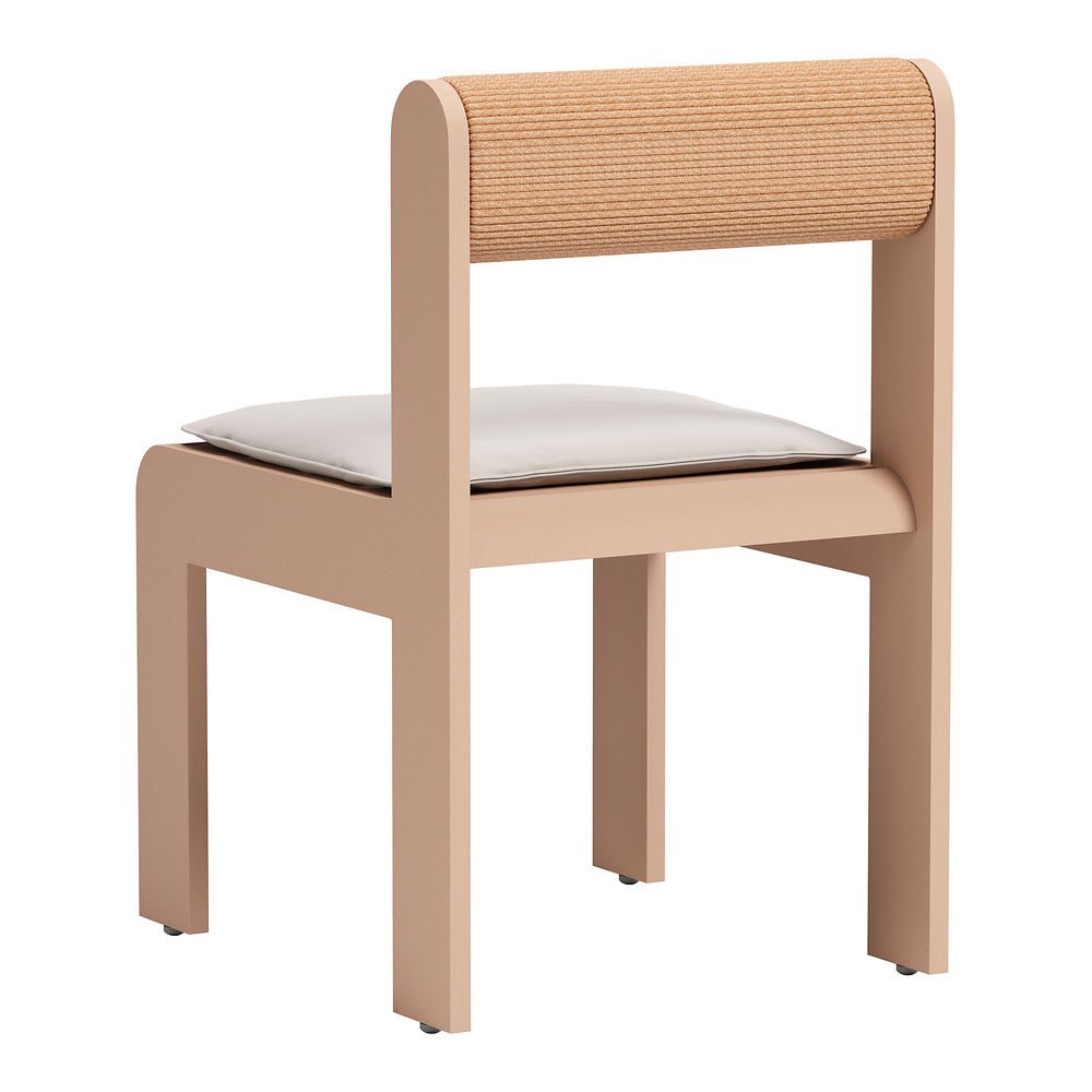 Silla para Jardín y Terraza - ZUO ISLAND - Blanco - Asiento y Respaldo Tapizados con Tela para Exterior - 704043 - Zuo - NOGAL BEAT - Silla de Terraza