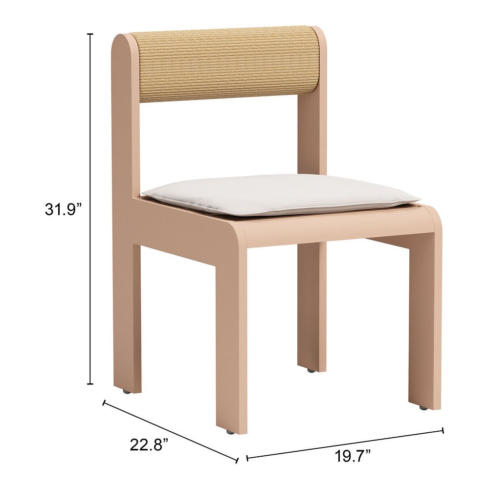 Silla para Jardín y Terraza - ZUO ISLAND - Blanco - Asiento y Respaldo Tapizados con Tela para Exterior - 704043 - Zuo - NOGAL BEAT - Silla de Terraza