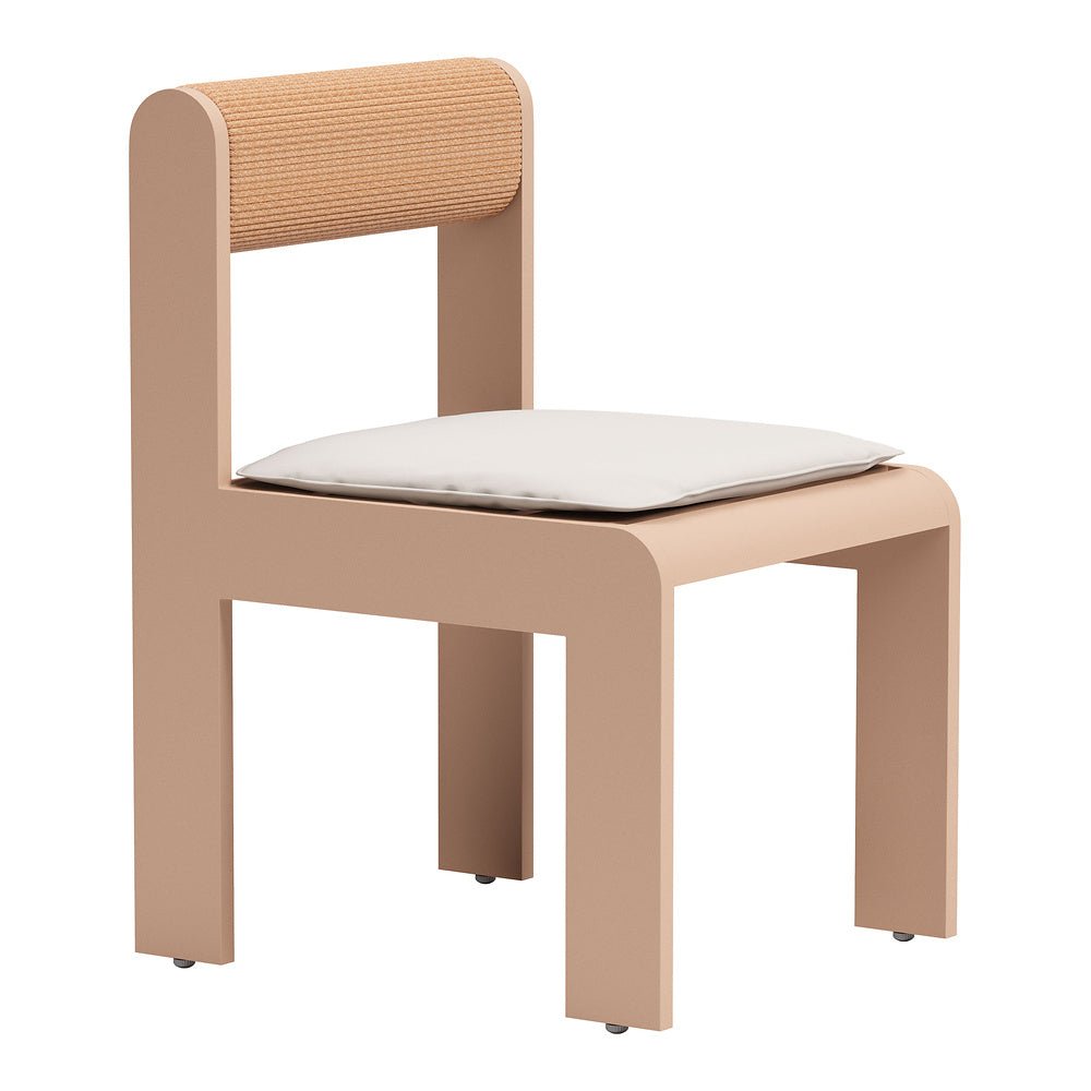 Silla para Jardín y Terraza - ZUO ISLAND - Blanco - Asiento y Respaldo Tapizados con Tela para Exterior - 704043 - Zuo - NOGAL BEAT - Silla de Terraza