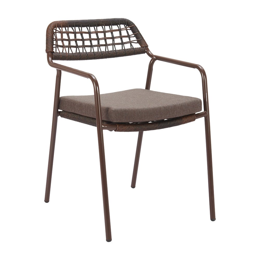 Silla para Restaurante y Jardín - ZUO RIO - Varios Colores - Asiento y Respaldo Tapizados con Tela para Exterior - 704168 - Zuo - NOGAL BEAT - Silla de Terraza