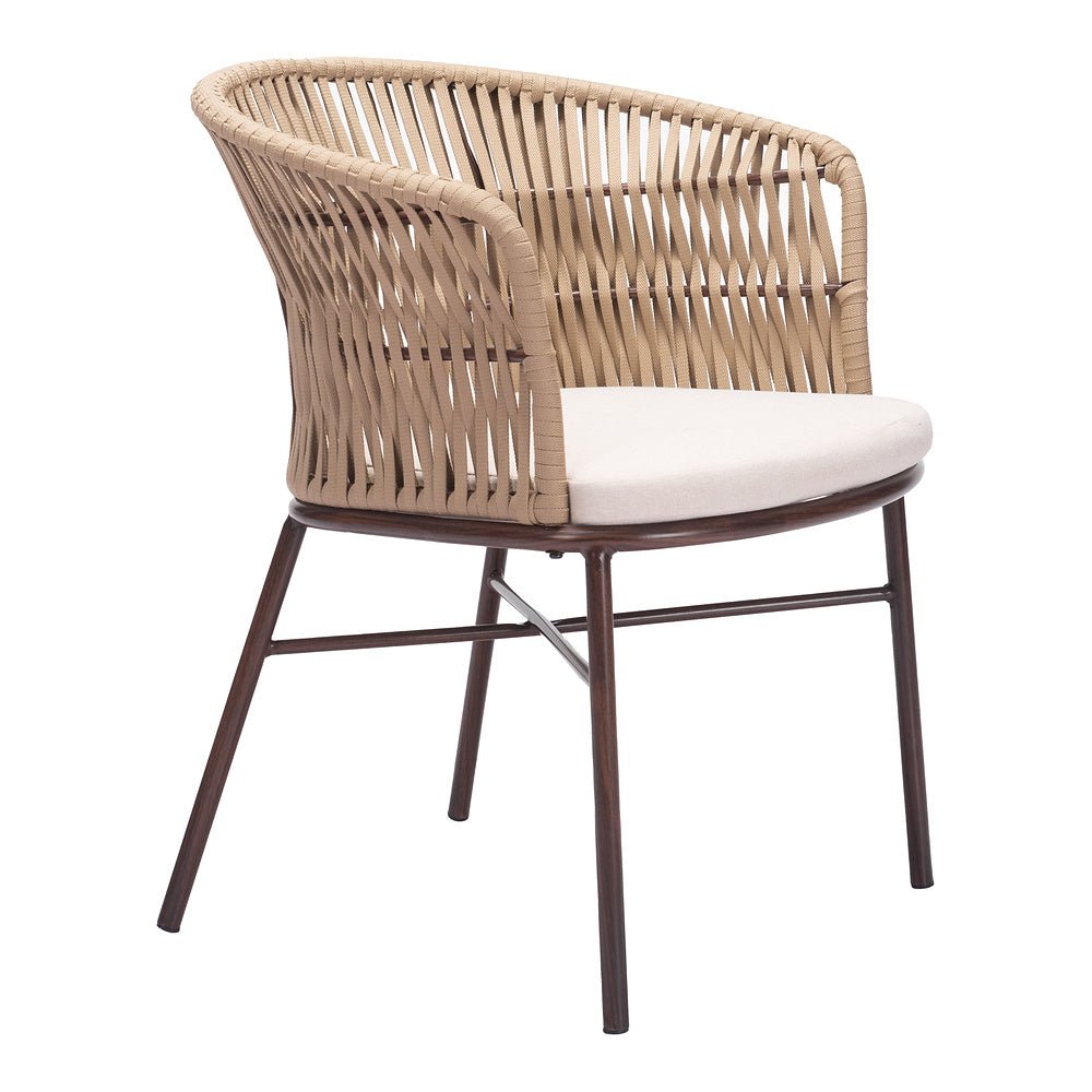 Silla para Terraza y Alberca - ZUO FREYCINET - Varios Colores - Asiento y Respaldo Tapizados con Tela para Exterior - 703988 - Zuo - NOGAL BEAT - Silla de Terraza