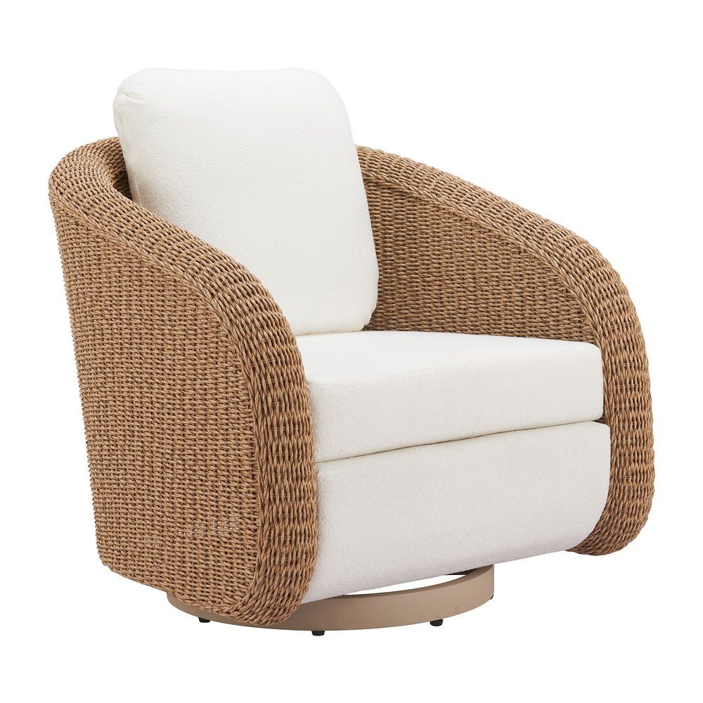 Silla para Terraza y Alberca - ZUO SOLARA - Marfil - Asiento y Respaldo Tapizados con Tela para Exterior - 704176 - Zuo - NOGAL BEAT - Silla de Terraza