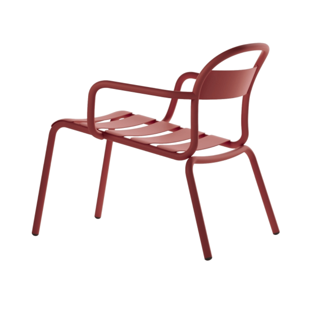 Camastro chaise lounge COLOS STECCA L de aluminio tubular con asiento de solera y descansabrazos para exterior