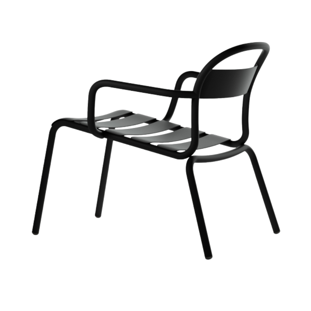 Camastro chaise lounge COLOS STECCA L de aluminio tubular con asiento de solera y descansabrazos para exterior