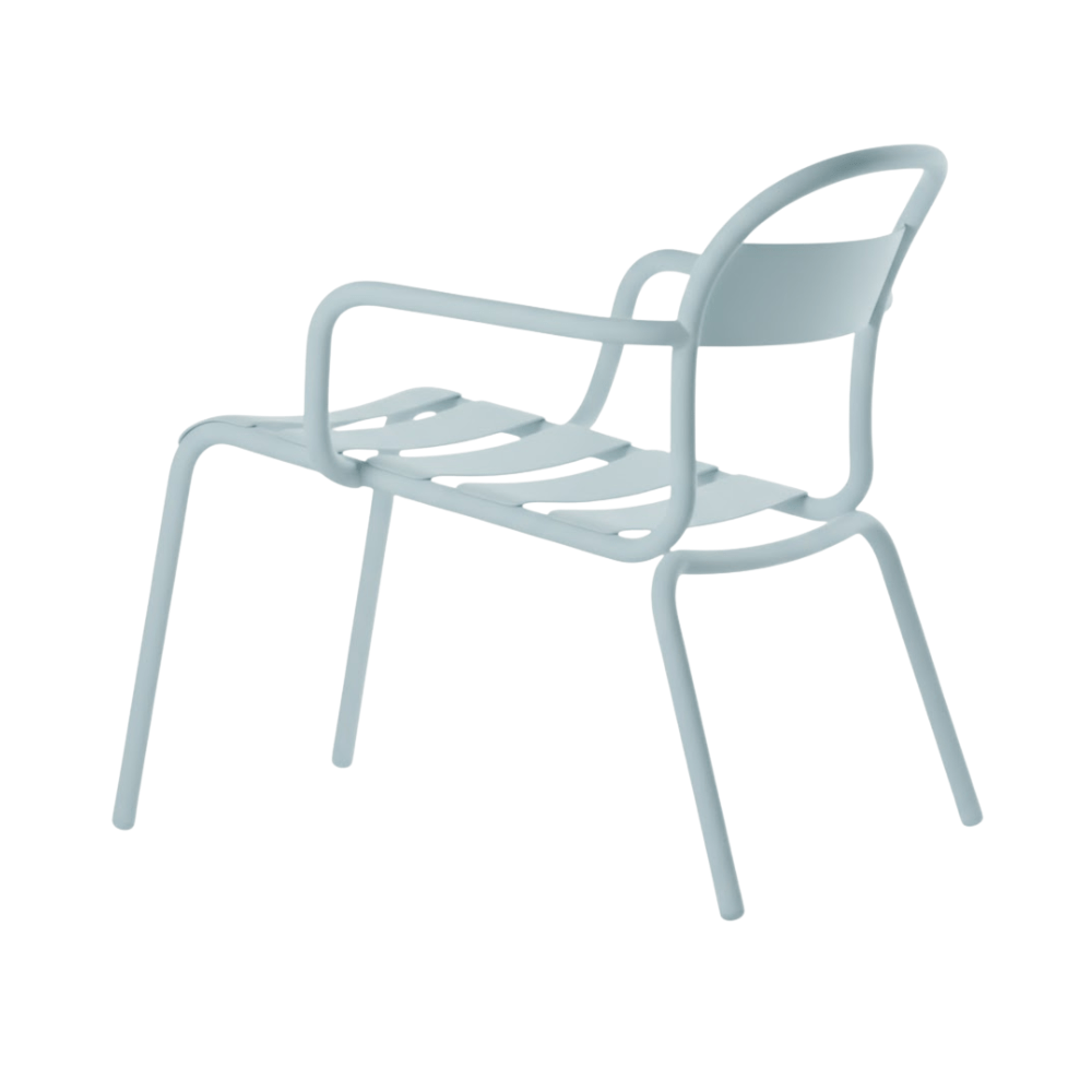 Camastro chaise lounge COLOS STECCA L de aluminio tubular con asiento de solera y descansabrazos para exterior