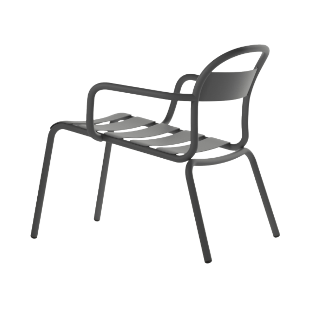 Camastro chaise lounge COLOS STECCA L de aluminio tubular con asiento de solera y descansabrazos para exterior