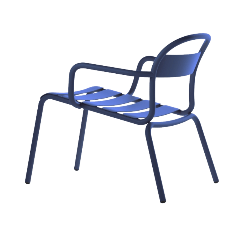 Camastro chaise lounge COLOS STECCA L de aluminio tubular con asiento de solera y descansabrazos para exterior