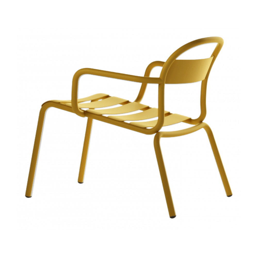 Camastro chaise lounge COLOS STECCA L de aluminio tubular con asiento de solera y descansabrazos para exterior