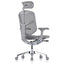 Silla ejecutiva REQUIEZ ENJOY RM-9101/GR gris con respaldo alto, cabecera y brazos 3D ajustables.