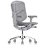 Silla de oficina operativa REQUIEZ ENJOY RM-9101GR gris con respaldo en mesh, soporte lumbar y base de aluminio de 5 puntas.