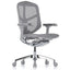 Silla de oficina operativa REQUIEZ ENJOY RM-9101GR gris con respaldo en mesh, soporte lumbar y base de aluminio de 5 puntas.