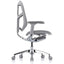 Silla de oficina operativa REQUIEZ ENJOY RM-9101GR gris con respaldo en mesh, soporte lumbar y base de aluminio de 5 puntas.
