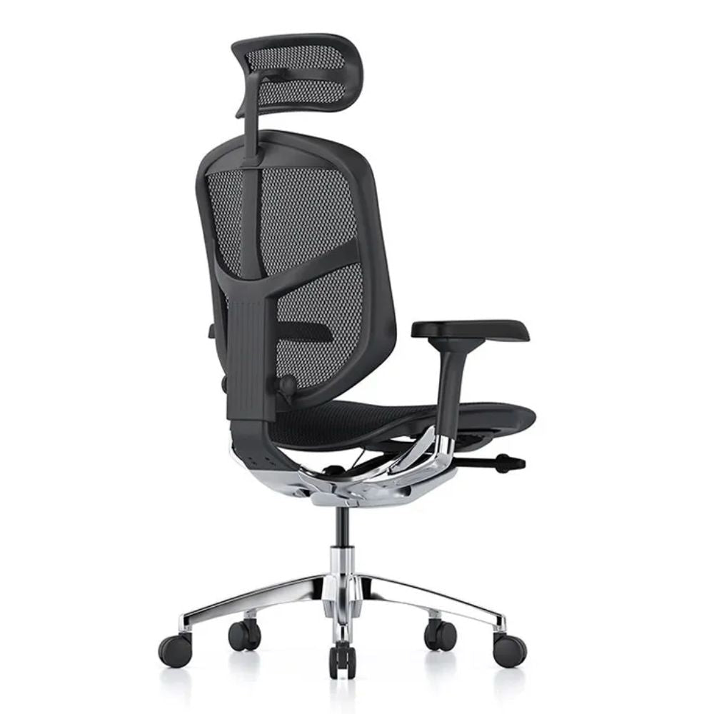 Silla ejecutiva REQUIEZ ENJOY RM-9101/NG negra con respaldo alto, cabecera y brazos 3D ajustables.