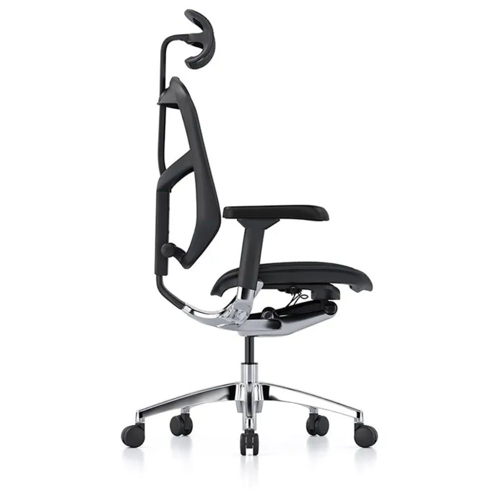 Silla ejecutiva REQUIEZ ENJOY RM-9101/NG negra con respaldo alto, cabecera y brazos 3D ajustables.