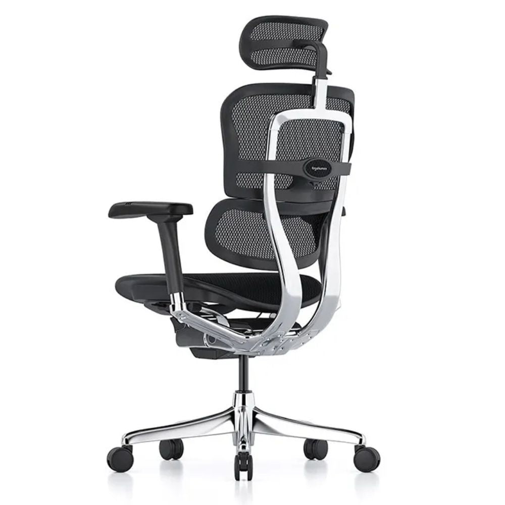 Silla ejecutiva REQUIEZ ERGOHUMAN RM-9100N negra con respaldo alto en mesh y brazos 5D ajustables.
