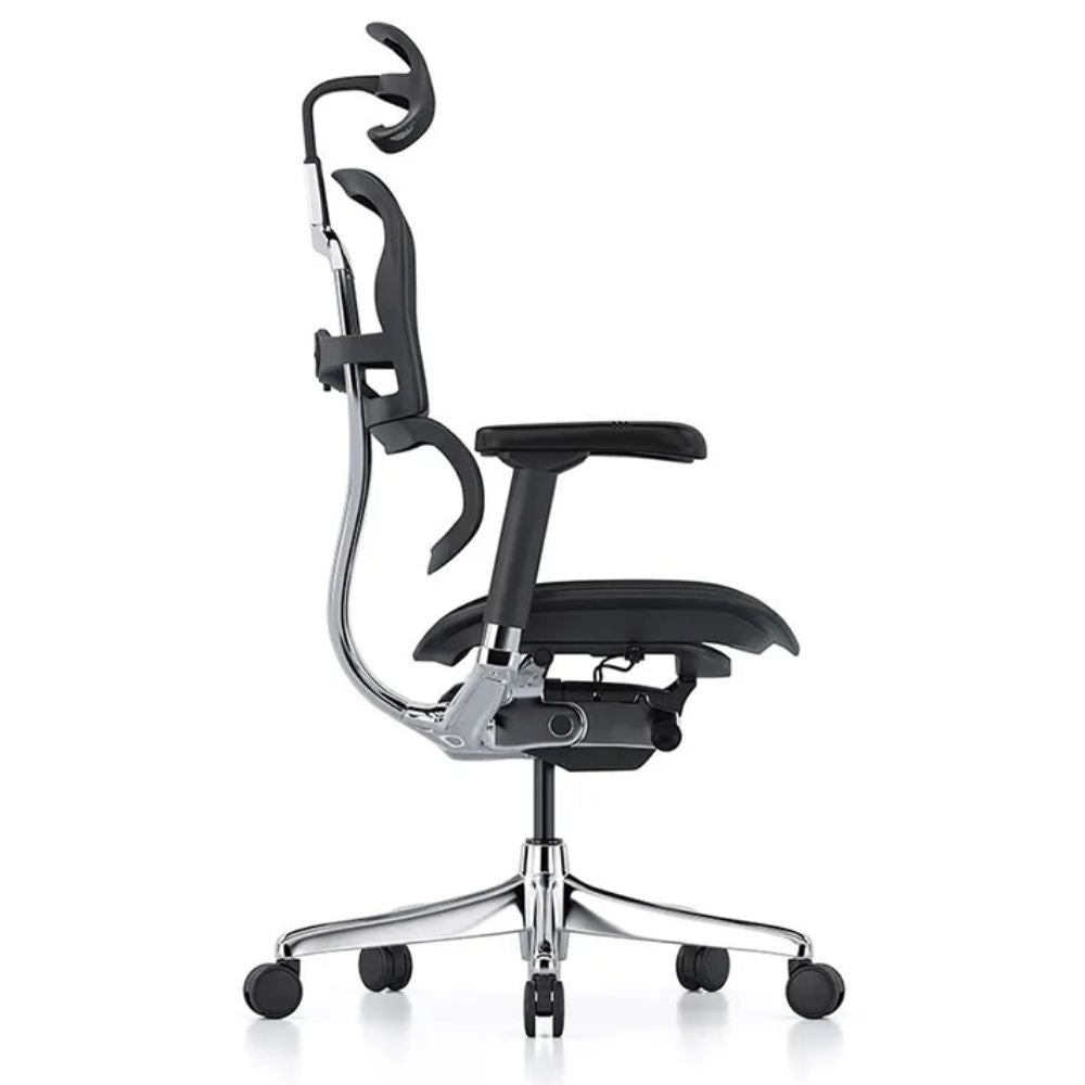 Silla ejecutiva REQUIEZ ERGOHUMAN RM-9100N negra con respaldo alto en mesh y brazos 5D ajustables.