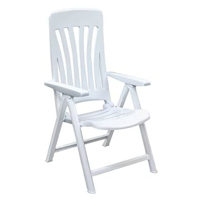 SILLA RESOL BLANES | Silla Ocasional Plegable para Terraza | con Brazos | Inyectado Polipropileno | Protección UV | Exterior - 00143 - Resol - NOGAL BEAT - silla