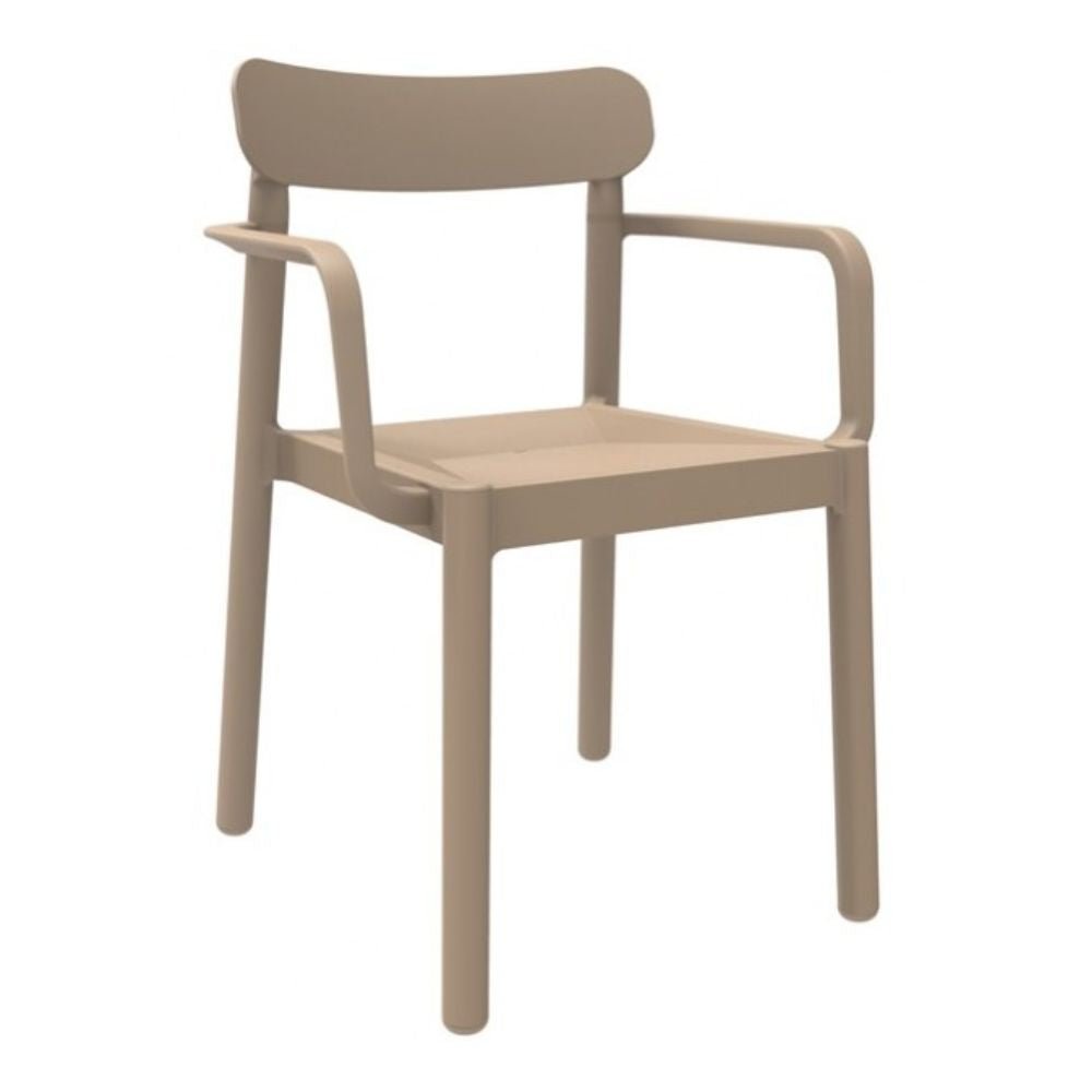 SILLA RESOL ELBA ARMCHAIR | Silla Ocasional para Cafetería Jardín | Inyectado PP | Protección UV | Interior + Exterior - 04499 - Resol - NOGAL BEAT - silla