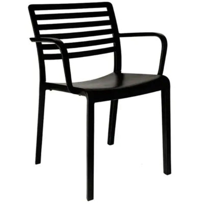 SILLA RESOL LAMA ARMCHAIR | Silla Ocasional | Fibra Vidrio | Polipropileno | Apilable | Protección UV | Brazos | Interior + Exterior - 00873 - Resol - NOGAL BEAT - Sillas