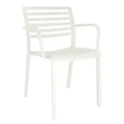 SILLA RESOL LAMA ARMCHAIR | Silla Ocasional | Fibra Vidrio | Polipropileno | Apilable | Protección UV | Brazos | Interior + Exterior - 00872 - Resol - NOGAL BEAT - Sillas