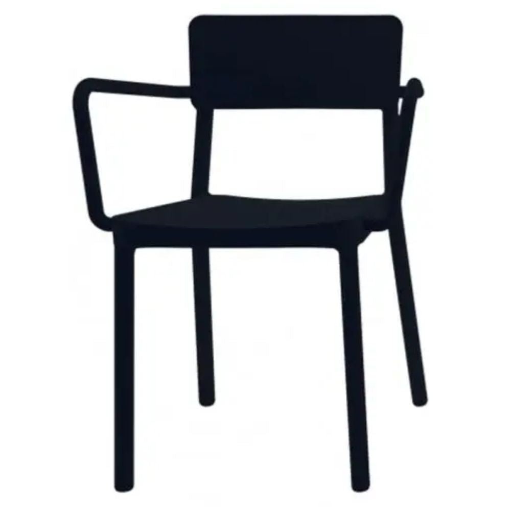 SILLA RESOL LISBOA ARMCHAIR | Silla Ocasional | Fibra Vidrio | Polipropileno | Apilable | Protección UV | Brazos | Interior + Exterior - 00820 - Resol - NOGAL BEAT - Sillas
