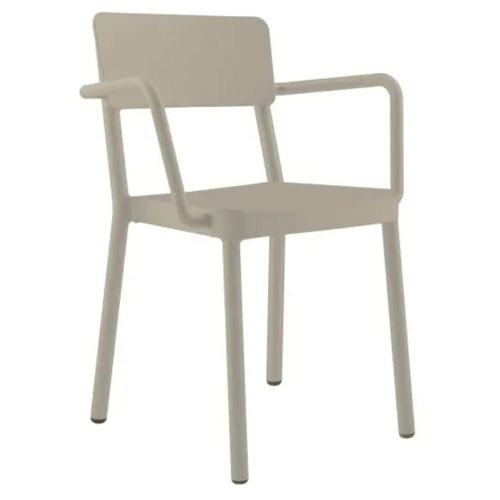 SILLA RESOL LISBOA ARMCHAIR | Silla Ocasional | Fibra Vidrio | Polipropileno | Apilable | Protección UV | Brazos | Interior + Exterior - 00953 - Resol - NOGAL BEAT - Sillas