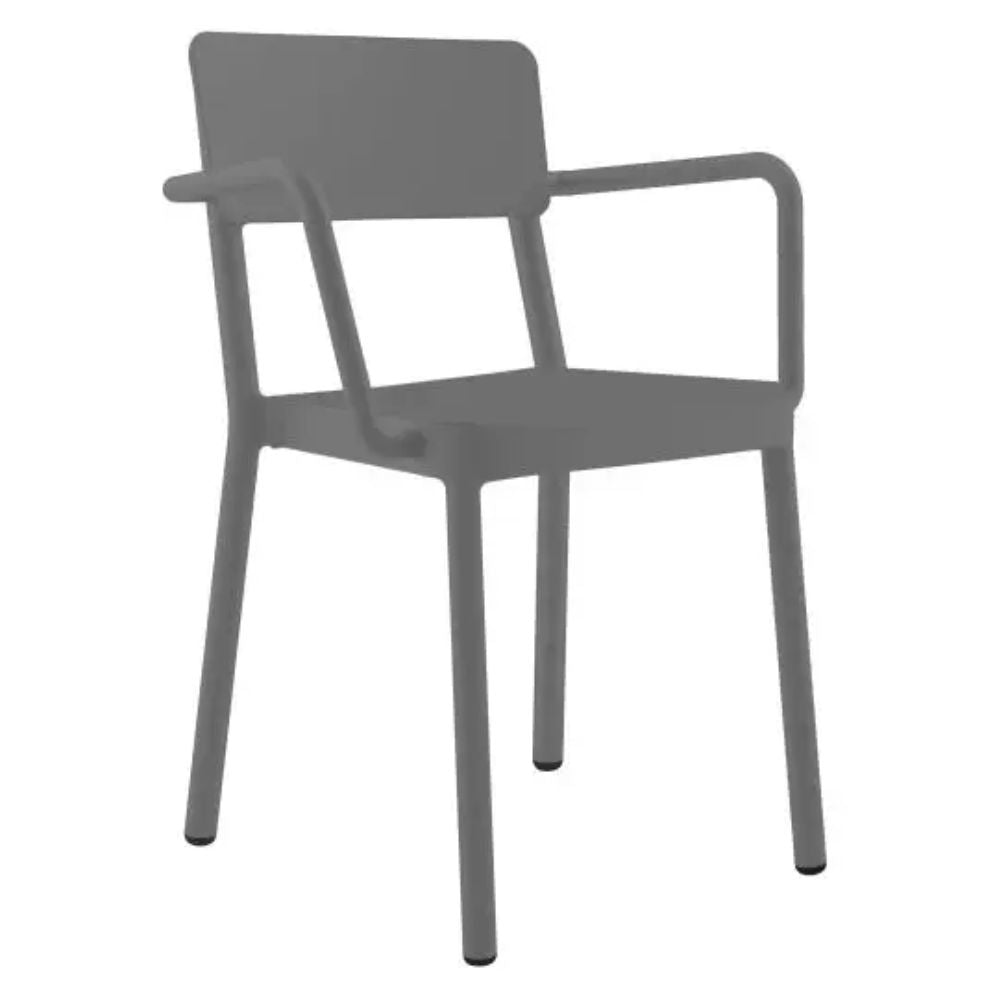 SILLA RESOL LISBOA ARMCHAIR | Silla Ocasional | Fibra Vidrio | Polipropileno | Apilable | Protección UV | Brazos | Interior + Exterior - 00961 - Resol - NOGAL BEAT - Sillas