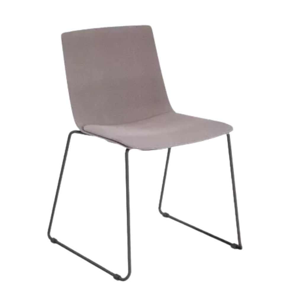 SILLA RESOL SKIN PATIN FULLY UPHOLSTERED | Silla Ocasional para Visita | Inyectado en Polipropileno | Tapizado Patas Acero Pintado | Interior - 85981 + 60090 - Resol - NOGAL BEAT - silla