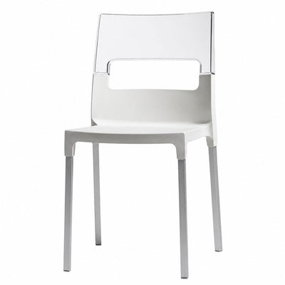 Silla Respaldo Transparente - LABENZE DIVA 155-07110 - Varios Colores - Reforzado con Fibra de Vidrio y Patas de Aluminio Cuadrado - 155-07110 - Labenze - NOGAL BEAT - Silla Comercial Interior