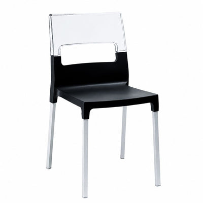 Silla Respaldo Transparente - LABENZE DIVA 155-07110 - Varios Colores - Reforzado con Fibra de Vidrio y Patas de Aluminio Cuadrado - 155-07110 - Labenze - NOGAL BEAT - Silla Comercial Interior