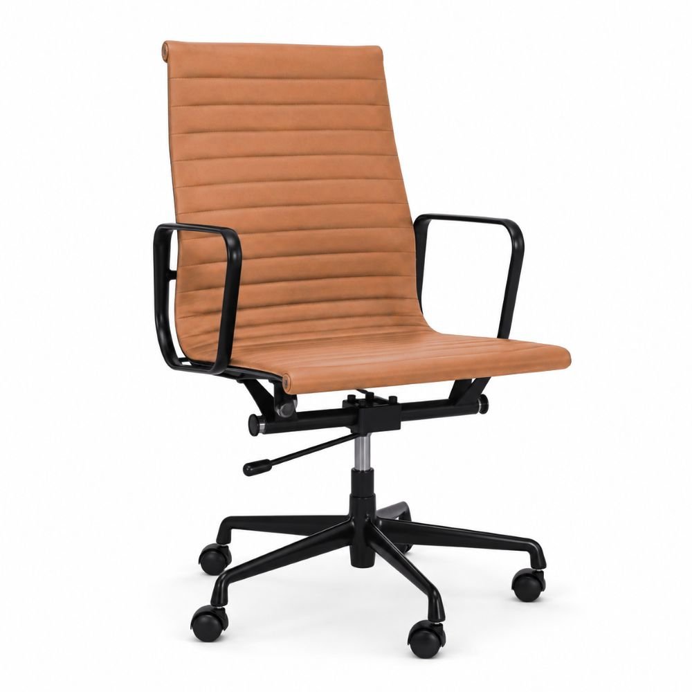 Silla Semi Ejecutiva de Despacho - GEBESA GOETZ - Café - Respaldo Bajo en Piel Italiana - GDOH204GOL - GEBESA - NOGAL BEAT - Silla Ejecutiva