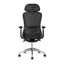 Silla ejecutiva TECHNO ENERGY BLACK respaldo alto negra con soporte lumbar ajustable y base de aluminio.
