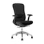 Silla de oficina operativa Techno Energy Black negra de respaldo bajo con soporte lumbar y base de aluminio