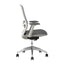 Silla operativa TECHNO ENERGY White respaldo bajo con respaldo en malla, soporte lumbar y base de aluminio
