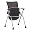 Silla escolar y de capacitación TECHNO FLEX plegable con rodajas, asiento tapizado y estructura gris