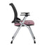 Silla escolar y de capacitación TECHNO FLEX plegable con rodajas, asiento tapizado y estructura gris