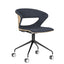 Silla de oficina secretarial Techno Kicca en polipropileno tapizado con base de metal negro y rodajas